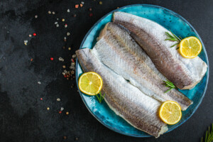 Raw hake fish